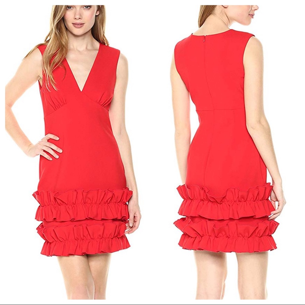 •Nicole Miller• Stretchy Ruffle Bottom Dress